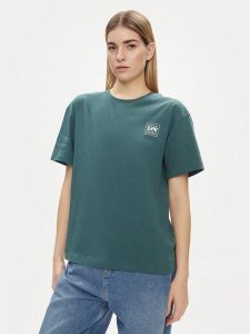 Lee T-Shirt 112350208 Zielony Relaxed Fit. Zielone t-shirty Lee, m, bez wzorów, z bawełny, bez kołnierzyka, bez ramiączek. Za 129,99 zł.