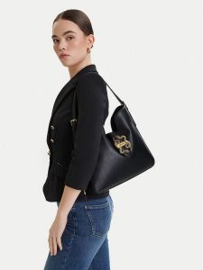 Just Cavalli Torebka 80RA4BA3 ZSA89 Czarny. Czarne torebki klasyczne Just Cavalli, bez wzorów, ze skóry, bez dodatków. Za 569,99 zł.