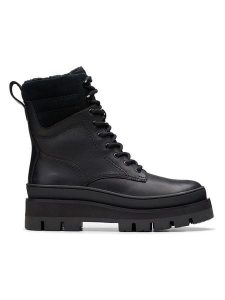 Clarks Skórzane botki "Orianna 2" w kolorze czarnym rozmiar: 39. Czarne botki Clarks, bez wzorów, bez obcasa, bez zapięcia. Za 418,26 zł.