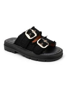 Sixth Sens Klapki w kolorze czarnym rozmiar: 41. Czarne klapki Sixth Sens, bez wzorów, z otwartym noskiem, bez obcasa. Za 100,99 zł.