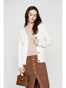 C& Jo Kardigan w kolorze białym rozmiar: 40. Białe kardigany C& Jo, ze splotem. Za 121,99 zł.