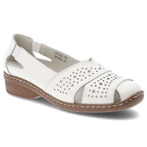 Półbuty damskie Vinceza, cholewka ze skóry naturalnej licowej z perforacją wsuwane na płaskiej podeszwie, białe, 66928. Białe półbuty VINCEZA, bez wzorów, ze skóry, bez obcasa, na płaskiej podeszwie, bez zapięcia. Za 149,00 zł.