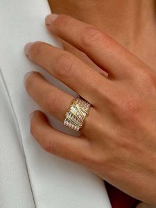 DI GIORGIO Pozłacany pierścionek rozmiar: 54. Szare pierścionki DI GIORGIO, pozłacane. Za 291,51 zł.