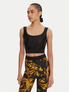 Just Cavalli Top 79PAM204 J0108 Czarny Slim Fit. Czarne topy Just Cavalli, bez wzorów, z syntetyku, bez kołnierzyka, bez ramiączek. Za 199,99 zł.