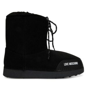 Śniegowce LOVE MOSCHINO. Czarne buty zimowe LOVE MOSCHINO, bez obcasa, bez zapięcia. Za 709,99 zł.