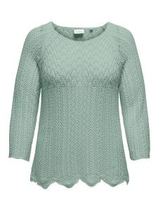 ONLY Carmakoma Sweter w kolorze miętowym rozmiar: L-50/52. Zielone swetry oversize Only Carmakoma, l, bez wzorów, ze splotem, bez ramiączek. Za 92,21 zł.