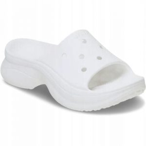 Klapki Dla Dorosłych Crocs Bae Slide. Białe klapki Crocs, bez wzorów, z materiału, bez obcasa. Za 191,99 zł.