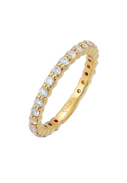 Elli Damska obrączka Memoire mieniąca się kryształami w srebrze próby 925 Sterling Silver Pierścionki 1 ct Damski. Szare pierścionki Elli, z cyrkonią, srebrne. Za 368,99 zł.