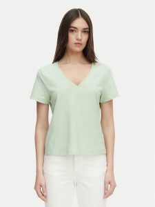Tommy Hilfiger T-Shirt WW0WW48704 Zielony jasny Regular Fit. Zielone t-shirty TOMMY HILFIGER, l, bez wzorów, z bawełny, bez kołnierzyka, bez ramiączek. Za 249,99 zł.