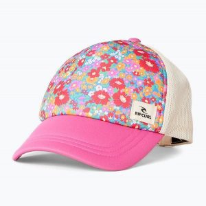 Czapka z daszkiem damska Rip Curl Mixed Yardage Trucker. Czerwone czapki Rip Curl, bez wzorów, z materiału, klasyczne. Za 109,99 zł.