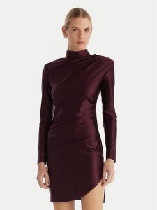 ACCESS FASHION Sukienka koktajlowa 54-3037-170 Bordowy Slim Fit. Czerwone sukienki ACCESS FASHION, xs, bez wzorów, z syntetyku, wizytowe, bez kołnierzyka, bez ramiączek. Za 679,99 zł.
