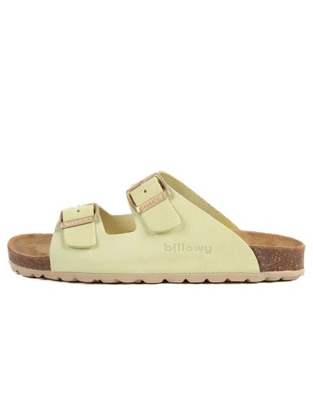 Billowy Skórzane klapki w kolorze jasnozielonym rozmiar: 39. Zielone klapki Billowy, bez wzorów, z otwartym noskiem, bez obcasa. Za 158,10 zł.