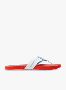 Japonki damskie La Sportiva Jandal. Niebieskie klapki La Sportiva, bez wzorów, ze skóry, bez obcasa. Za 164,99 zł.