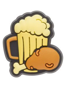 Crocs Przypinka w kolorze jasnobrązowo-żółtym na buty rozmiar: onesize. Brązowe kapcie Crocs, bez wzorów, z materiału. Za 10,89 zł.