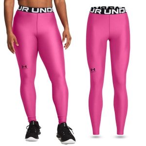 Legginsy treningowe damskie damskie UNDER ARMOUR szybkoschnące termoaktywne. Czerwone legginsy Under Armour, bez wzorów. Za 89,99 zł.