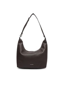 Calvin Klein Torebka Webbing Strap Md Shoulder Bag LV04F3891G Brązowy ciemny. Brązowe torebki klasyczne Calvin Klein, bez wzorów, ze skóry, bez dodatków. Za 569,99 zł.
