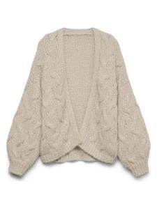 Vero Moda Kardigan w kolorze beżowym rozmiar: S. Brązowe kardigany Vero Moda, s, bez wzorów, ze splotem, bez ramiączek. Za 149,95 zł.