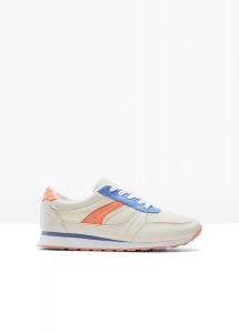 Sneakersy. Białe buty sportowe bonprix, bez wzorów, bez zapięcia. Za 119,99 zł.