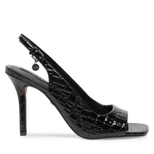 Sandały Nine West. Czarne sandały Nine West, bez wzorów, bez obcasa, na szpilce, bez zapięcia. Za 239,99 zł.