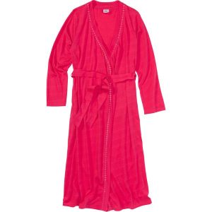 Szlafrok z dzianiny shirtowej bonprix różowy hibiskus. Szlafroki marki bonprix. Za 74,99 zł.