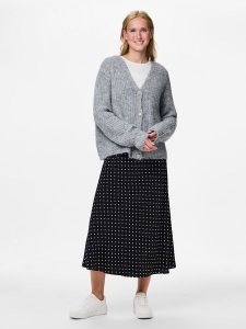 Pieces Kardigan w kolorze szarym rozmiar: L. Szare swetry oversize Pieces, l, bez wzorów, prążkowane, bez ramiączek. Za 162,87 zł.