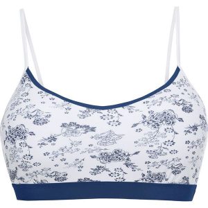 Biustonosz bustier bonprix biały z nadrukiem. Biustonosze marki bonprix. Za 24,99 zł.