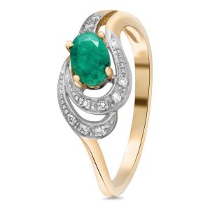 Zjawiskowy Pierścionek - , Diament 0,05ct,szmaragd. Pierścionki marki W.KRUK. Za 1 790,00 zł.