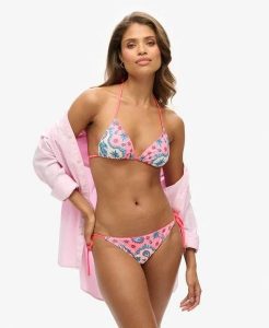 Superdry Figi bikini Tie Side Cheeky Pink Bandana. Czerwone figi Superdry, bez wzorów, z elastanu. Za 145,40 zł.