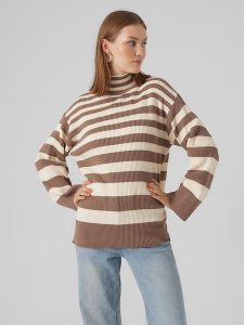 Vero Moda Golf w kolorze kremowo-jasnobrązowym rozmiar: S. Brązowe golfy Vero Moda, bez wzorów. Za 129,95 zł.