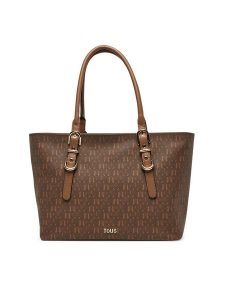 TOUS Torebka Buckles Silhouette 2002201943 Brązowy. Brązowe shopper bag Tous, bez wzorów, ze skóry, bez dodatków. Za 769,99 zł.