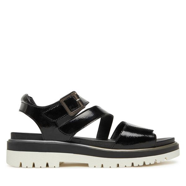 Sandały Ara. Czarne sandały Ara, bez wzorów, bez obcasa, na płaskiej podeszwie, bez zapięcia. Za 429,99 zł.