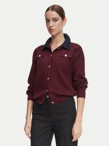 Morgan Kardigan 252-MJEANE Bordowy Regular Fit. Czerwone kardigany Morgan, z syntetyku. Za 349,99 zł.