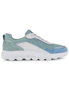 Geox Skórzane sneakersy "Spherica" w kolorze błękitno-białym rozmiar: 37. Białe trampki Geox, bez wzorów, z materiału, bez zapięcia. Za 202,03 zł.
