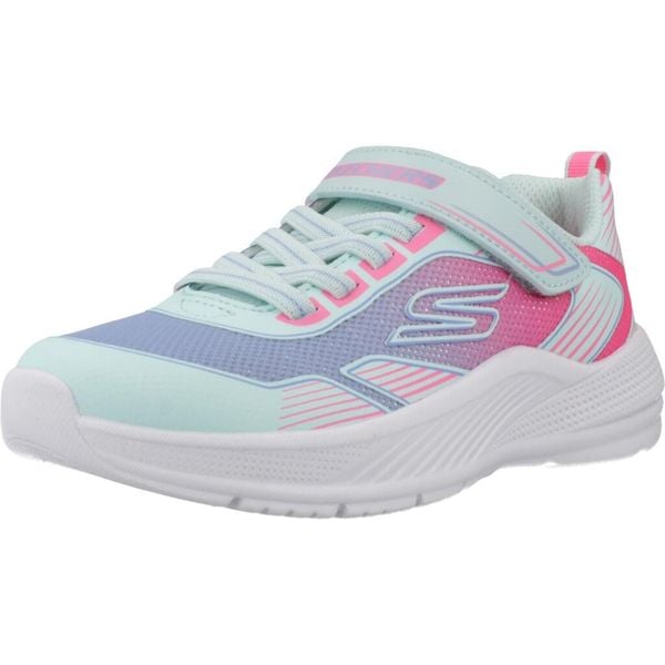 Buty SKECHERS MICROSPEC ADVANCE OASIS POINT Niebieski. Białe buty trekkingowe Skechers, z syntetyku, bez zapięcia. Za 195,99 zł.