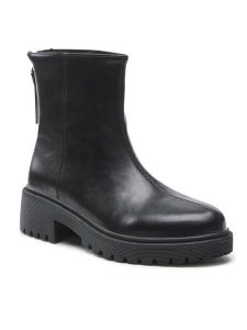 Jenny Fairy Botki WFA1954-1 Czarny. Czarne botki Jenny Fairy, bez wzorów, ze skóry, bez obcasa, na płaskiej podeszwie, bez zapięcia. Za 169,99 zł.