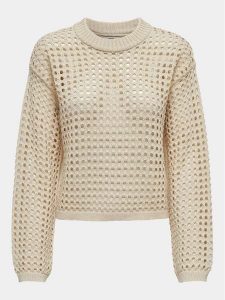 JDY Sweter Ronda 15317229 Beżowy Regular Fit. Brązowe swetry klasyczne JDY, m, z syntetyku, bez kołnierzyka. Za 99,99 zł.
