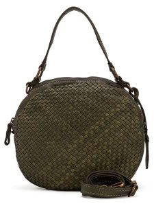 Melina C Skórzana torebka "Belfiore" w kolorze ciemnozielonym - 25 x 23 x 6 cm rozmiar: onesize. Zielone torebki klasyczne Melina C, bez wzorów, z materiału, przez ramię, bez dodatków. Za 404,99 zł.