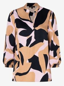 More & More Bluzka w kolorze beżowo-czarnym rozmiar: 42. Brązowe bluzki More & More, s, bez wzorów, z wiskozy, klasyczne, bez kołnierzyka, bez ramiączek. Za 238,45 zł.