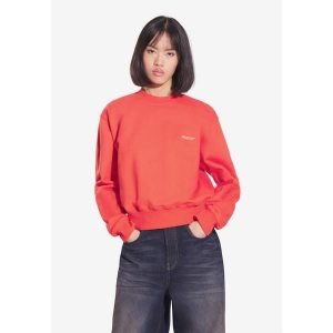 Bluza sportowa damska Prosto Bomb bez kaptura. Czerwone bluzy Prosto, bez wzorów, bez kaptura. W wyprzedaży za 233,99 zł.