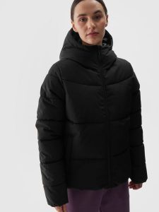 4F Kurtka puchowa z wypełnieniem syntetycznym damska - czarna XL. Czarne kurtki 4f, na zimę, xl, bez wzorów, z dzianiny, bez kaptura. Za 399,99 zł.
