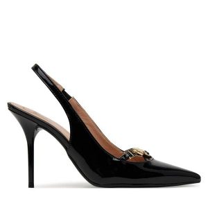 Szpilki LOVE MOSCHINO. Czarne szpilki LOVE MOSCHINO, bez wzorów, bez obcasa. Za 679,99 zł.