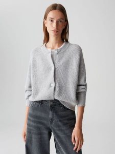 OPUS Kardigan w kolorze szarym rozmiar: 40. Szare kardigany Opus, bez wzorów, z wełny, bez ramiączek. Za 191,88 zł.