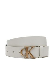 Calvin Klein Jeans Pasek Damski Monogram Placque Buckle 30Mm LV04K7002G Biały. Białe paski Calvin Klein Jeans, bez wzorów, z jeansu. Za 129,99 zł.