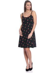 Pussy Deluxe Sukienka "Sweet Cherry" w kolorze czarnym rozmiar: S. Czarne sukienki Pussy Deluxe, s, bez wzorów, bez kołnierzyka, bez ramiączek, midi. Za 32,98 zł.