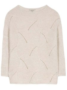 Herrlicher Sweter "Loule" w kolorze kremowym rozmiar: M. Brązowe swetry oversize Herrlicher, m, bez wzorów, ze splotem, bez ramiączek. Za 175,67 zł.