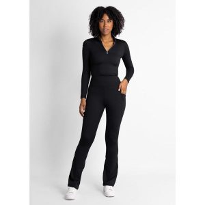 Damskie legginsy golfowe Ventura – Wysoki stan, modelujące, oddychające. Czarne legginsy FLAIRWAY GOLF, bez wzorów, z tkaniny, z podwyższonym stanem. Za 255,00 zł.