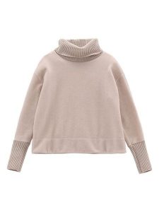 Jeanne Baret Sweter polarowy "Wallis" w kolorze kremowym rozmiar: 40. Brązowe golfy Jeanne Baret, bez wzorów, z polaru. Za 277,36 zł.