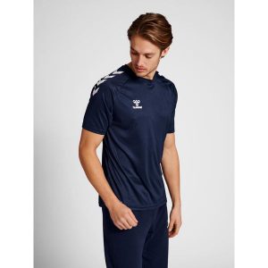 Koszulka Hummel Core Poly. Niebieskie bluzki Hummel, l, bez wzorów, sportowe, bez kołnierzyka, bez ramiączek. Za 121,50 zł.