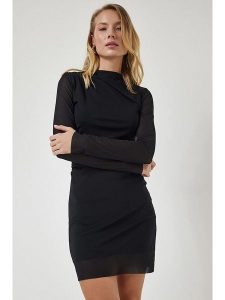 Happiness Istanbul Sukienka w kolorze czarnym rozmiar: 40. Czarne sukienki Happiness Istanbul, bez wzorów, bez kołnierzyka, bez ramiączek, mini. Za 78,66 zł.