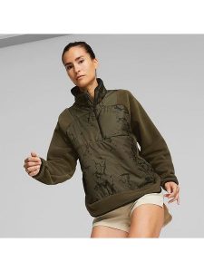 Puma Bluza polarowa w kolorze khaki rozmiar: XS. Brązowe bluzy Puma, xs, bez wzorów, z materiału, bez kaptura. Za 92,21 zł.